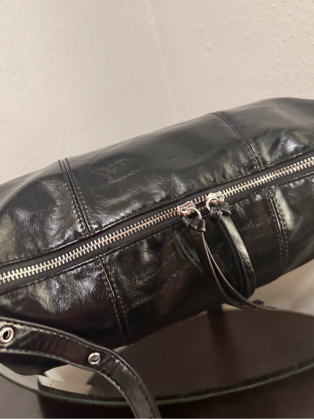 Antik Kraft Black Shoulder Bag with Silver Hardware - Picture 6 of 16